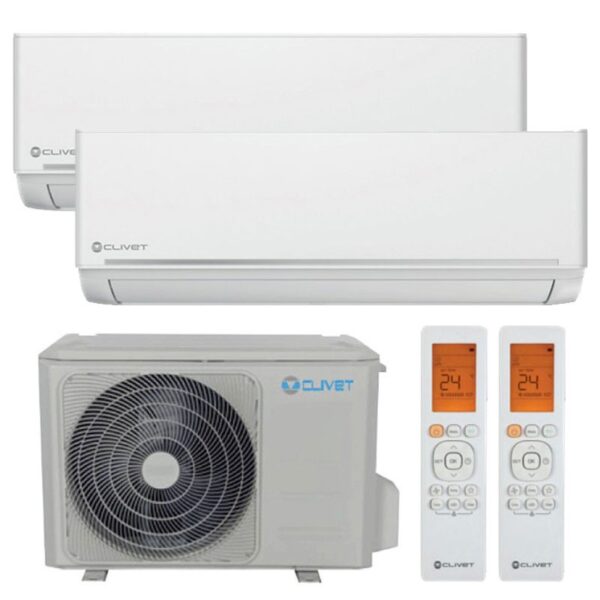 Climatizzatore Clivet Dual Split 21000 Esterna + 2 Split da 12000 Btu Serie EzCool A++